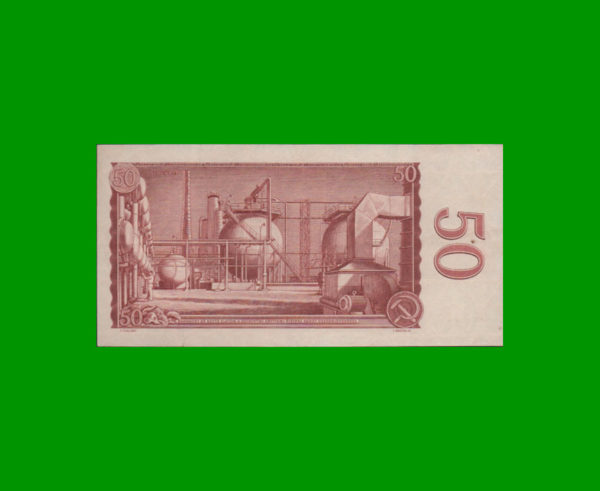 BILLETE DE
  CHECOSLOVAKIA 50,00 KORUN, ESTADO MUY BUENO+.- - Imagen 2