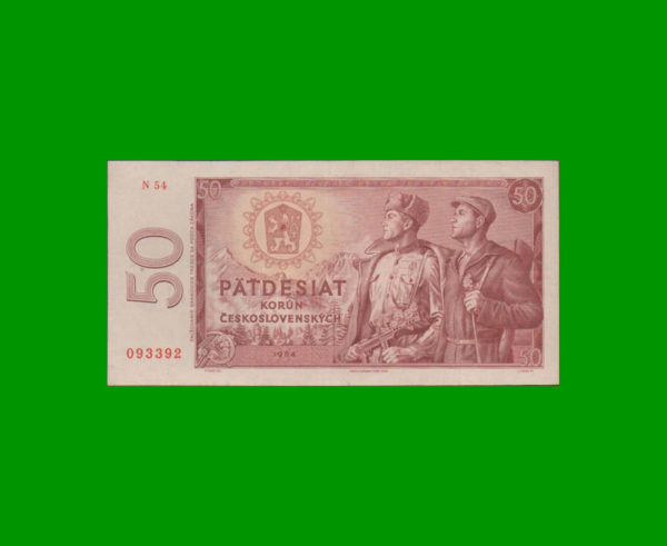 BILLETE DE
  CHECOSLOVAKIA 50,00 KORUN, ESTADO MUY BUENO+.-