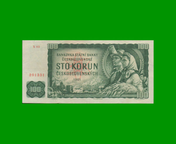 BILLETE DE
  CHECOSLOVAKIA 100,00 KORUN, ESTADO BUENO+.-