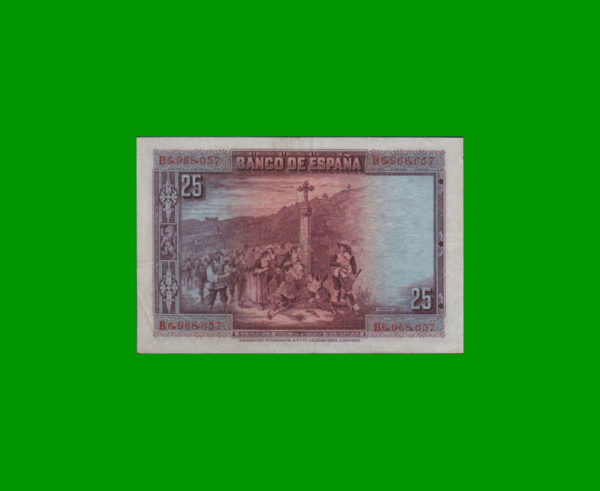 BILLETE DE
  ESPAÑA 25,00 PESETAS, PICK 74b, ESTADO EXCELENETE.- - Imagen 2