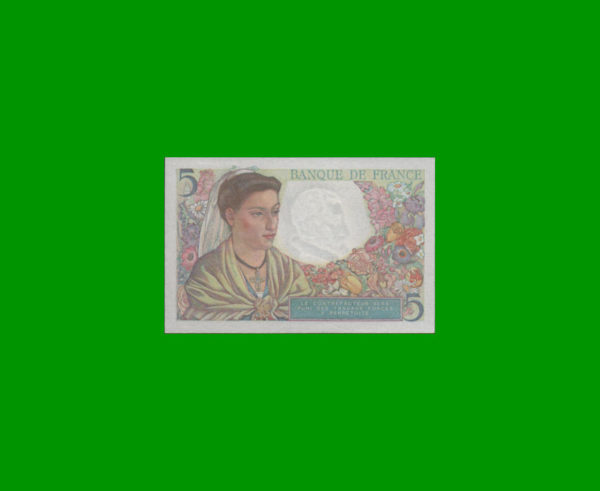BILLETE DE
  FRANCIA 5,00 FRANCOS, ESTADO SIN CIRCULAR.- - Imagen 2