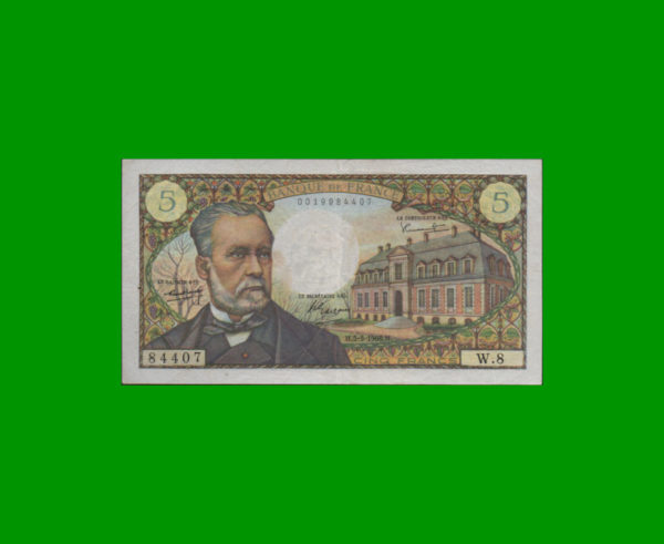BILLETE DE
  FRANCIA 5,00 FRANCOS, ESTADO MUY BUENO+.-