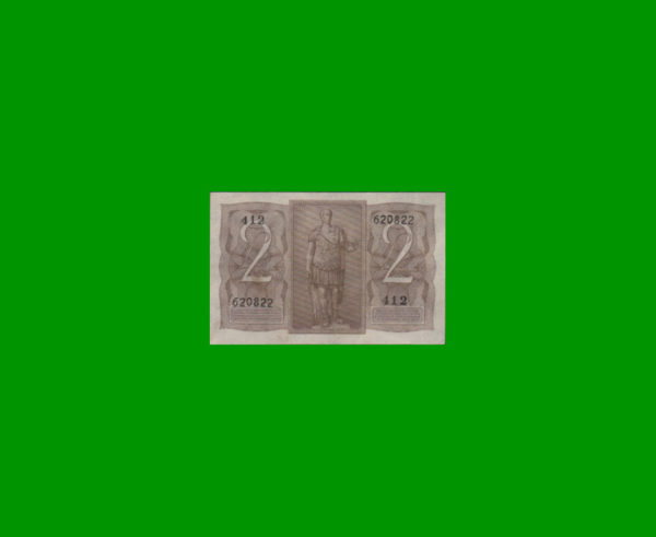 BILLETE DE
  ITALIA 2,00 LIRAS, PICK 27, ESTADO EXCELENTE.- - Imagen 2