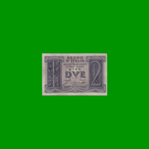 BILLETE DE
  ITALIA 2,00 LIRAS, PICK 27, ESTADO EXCELENTE.-