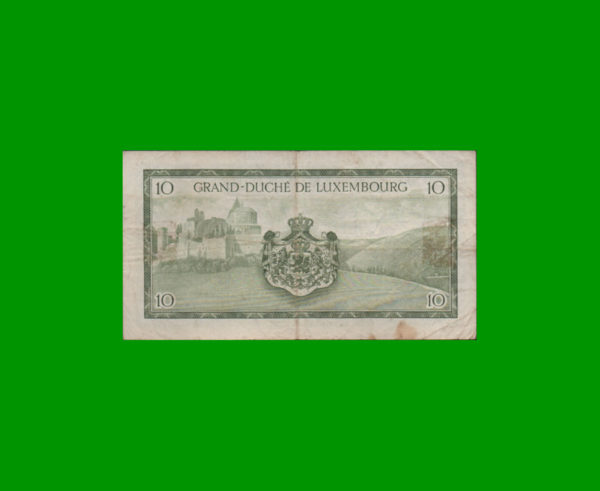 BILLETE DE
  LUXEMBURGO 10,00 FRANCOS, ESTADO BUENO.- - Imagen 2