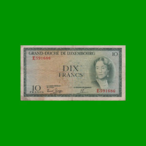 BILLETE DE
  LUXEMBURGO 10,00 FRANCOS, ESTADO BUENO.-