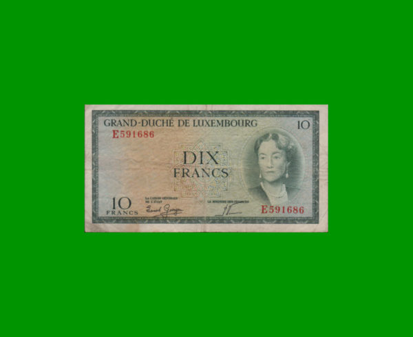 BILLETE DE
  LUXEMBURGO 10,00 FRANCOS, ESTADO BUENO.-