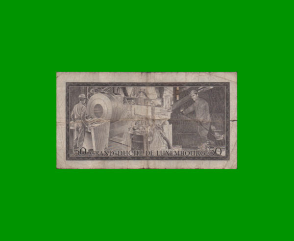 BILLETE DE
  LUXEMBURGO 50,00 FRANCOS, ESTADO BUENO.- - Imagen 2
