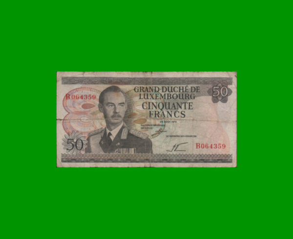 BILLETE DE
  LUXEMBURGO 50,00 FRANCOS, ESTADO BUENO.-