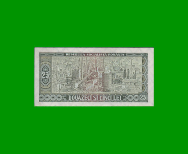 BILLETE DE
  RUMANIA 25,00 LEI, ESTADO EXCELENTE+.- - Imagen 2