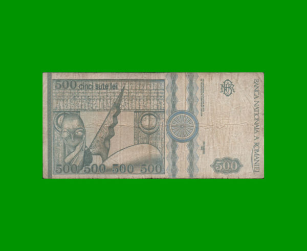 BILLETE DE
  RUMANIA 500,00 LEI, PICK 101, ESTADO BUENO.- - Imagen 2