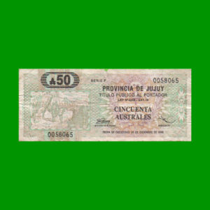 BONO DE JUJUY
  50,00 AUSTRALES, EC  016, ESTADO
  BUENO.-