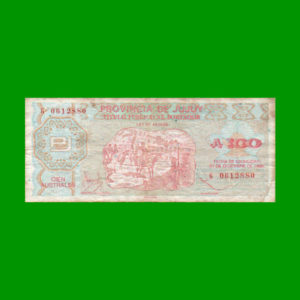 BONO DE JUJUY
  100,00 AUSTRALES, EC  018, ESTADO MUY
  BUENO- .-