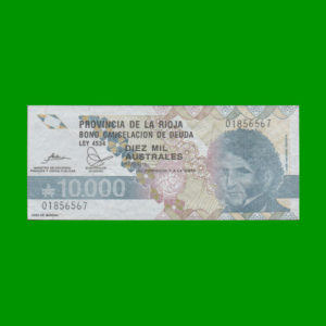 BONO DE LA
  RIOJA 10,000,00 AUSTALES, EC 044 ESTADO MUY BUENO+.-