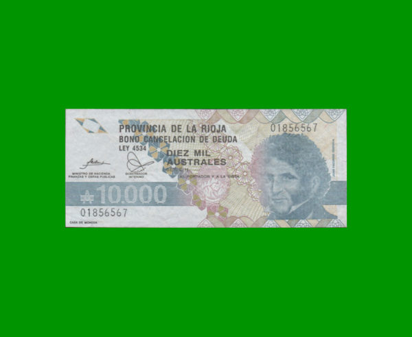 BONO DE LA
  RIOJA 10,000,00 AUSTALES, EC 044 ESTADO MUY BUENO+.-