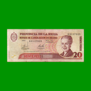 BONO DE LA  RIOJA 20,00 PESOS, EC 365, ESTADO MUY BUENO- .-