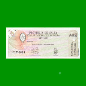 BONO DE SALTA
  0,50 CTVOS, EC 050, ESTADO EXCELENTE+.-