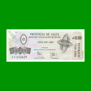 BONO DE SALTA
  10.000,00 AUSTRALES, EC 081, ESTADOSIN CIRCULAR.-