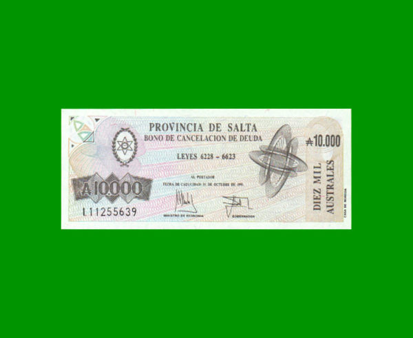 BONO DE SALTA
  10.000,00 AUSTRALES, EC 081, ESTADOSIN CIRCULAR.-