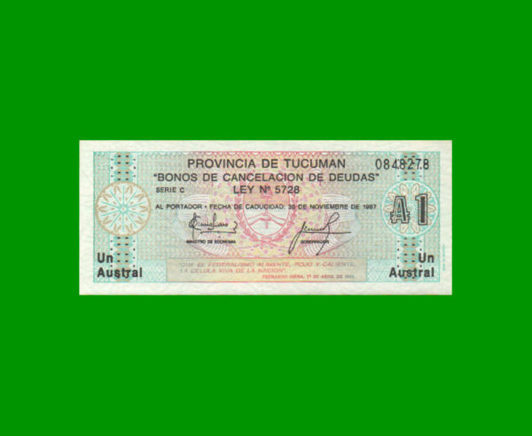 BONO DE
  TUCUMAN 1,00 AUSTRAL, EC 094, ESTADO SIN CIRCULAR.-