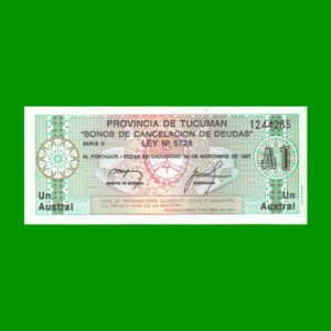 BONO DE
  TUCUMAN 1,00 AUSTRAL, EC 096, ESTADO SIN CIRCULAR.-