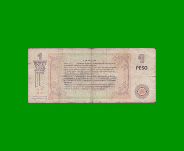 BONO DE
  BUENOS AIRES 1,00 PESO, EC 211, ESTADO BUENO.- - Imagen 2