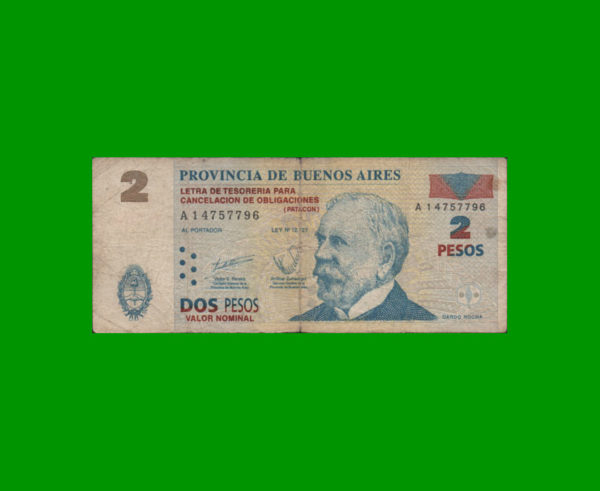 BONO DE
  BUENOS AIRES 2,00 PESOS, EC 212, ESTADO BUENO.-
