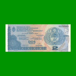 BONO DE CHACO
  2,00 PESOS, EC 242, ESTADO SIN CIRCULAR.-