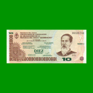 BONO DE CHACO
  10,00 PESOS, EC 248, ESTADO SIN CIRCULAR.-