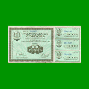 BONO DE
  CORDOBA 5,00 PESOS, EC 260, ESTADO BUENO+.-
