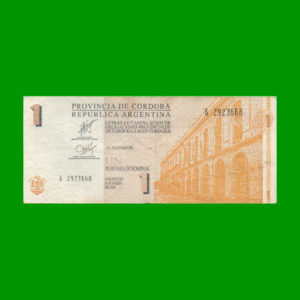 BONO DE  CORDOBA 1,00 PESO, EC 278, ESTADO BUENO.-