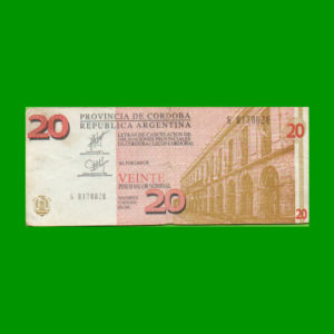 BONO DE
  CORDOBA 20,00 PESOS, EC 302, ESTADO BUENO.-