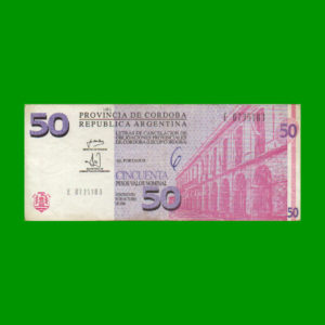 BONO DE  CORDOBA 50,00 PESOS, EC 304, ESTADO MUY BUENO- .-