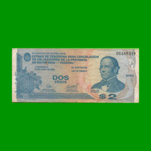 BONO DE ENTRE
  RIOS 2,00 PESOS, EC 330, ESTADO BUENO.-