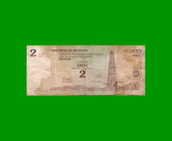 BONO DE  MENDOZA $2,00 EC 369, AÑO (2002), ESTADO BUENO.-