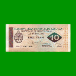 BONO DE SAN
  JUAN $10,00, EC 426, ESTADO MUY 
  BUENO.-