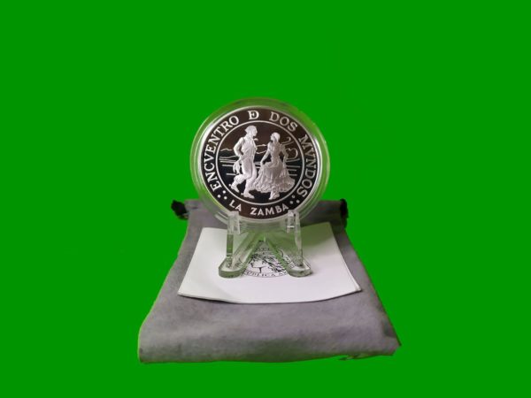 MONEDA PROOF,
  LA ZAMBA, ARGENTINA ENCUENTRO DE DOS MUNDOS, AÑO 1997, CON CERTIFICADO,
  ESTADO UNC.-