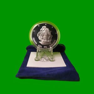MONEDA PROOF,
  FRAGATA SARMIENTO, VERSION 3, ARGENTINA ENCUENTRO DE DOS MUNDOS, AÑO 2002,
  CON CERTIFICADO, ESTADO UNC.-
