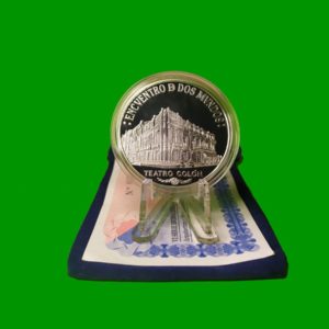 MONEDA
  PROOF,TEATRO COLON, ARGENTINA ENCUENTRO DE DOS MUNDOS, AÑO 2005, CON
  CERTIFICADO, ESTADO UNC.-